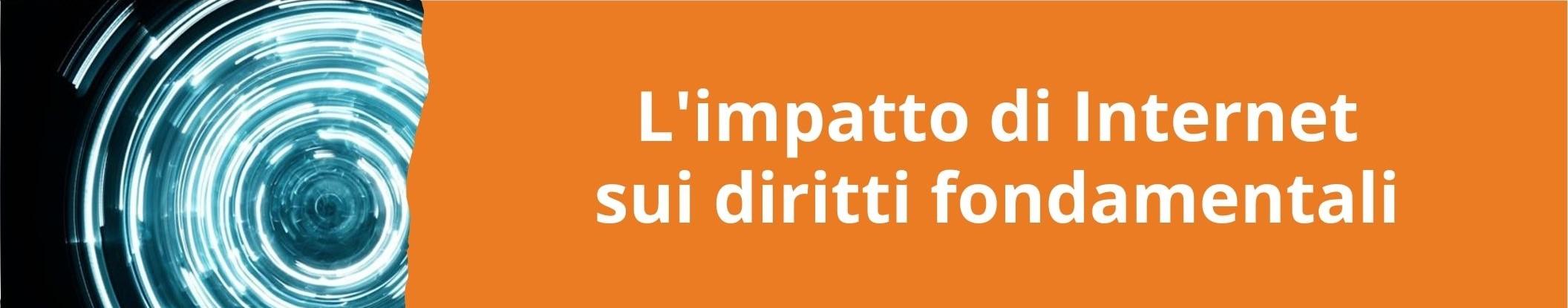 Immagine con link ad articoli su temi simili. L'immagine di cerchi luminosi rimanda all'articolo intitolato: L'impatto di Internet sui diritti fondamentali 