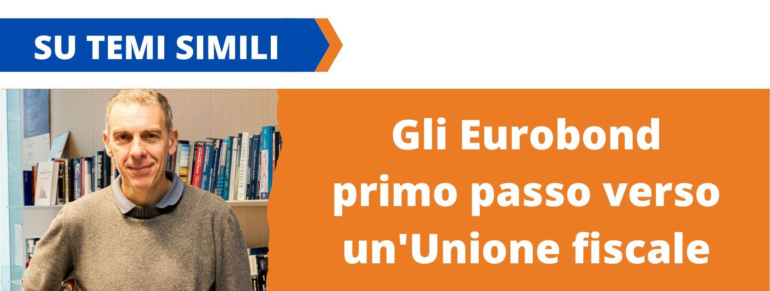 Immagine con link ad articoli su temi simili. L'immagine di Carlo Favero rimanda all'articolo intitolato: Gli Eurobond primo passo verso un'Unione fiscale