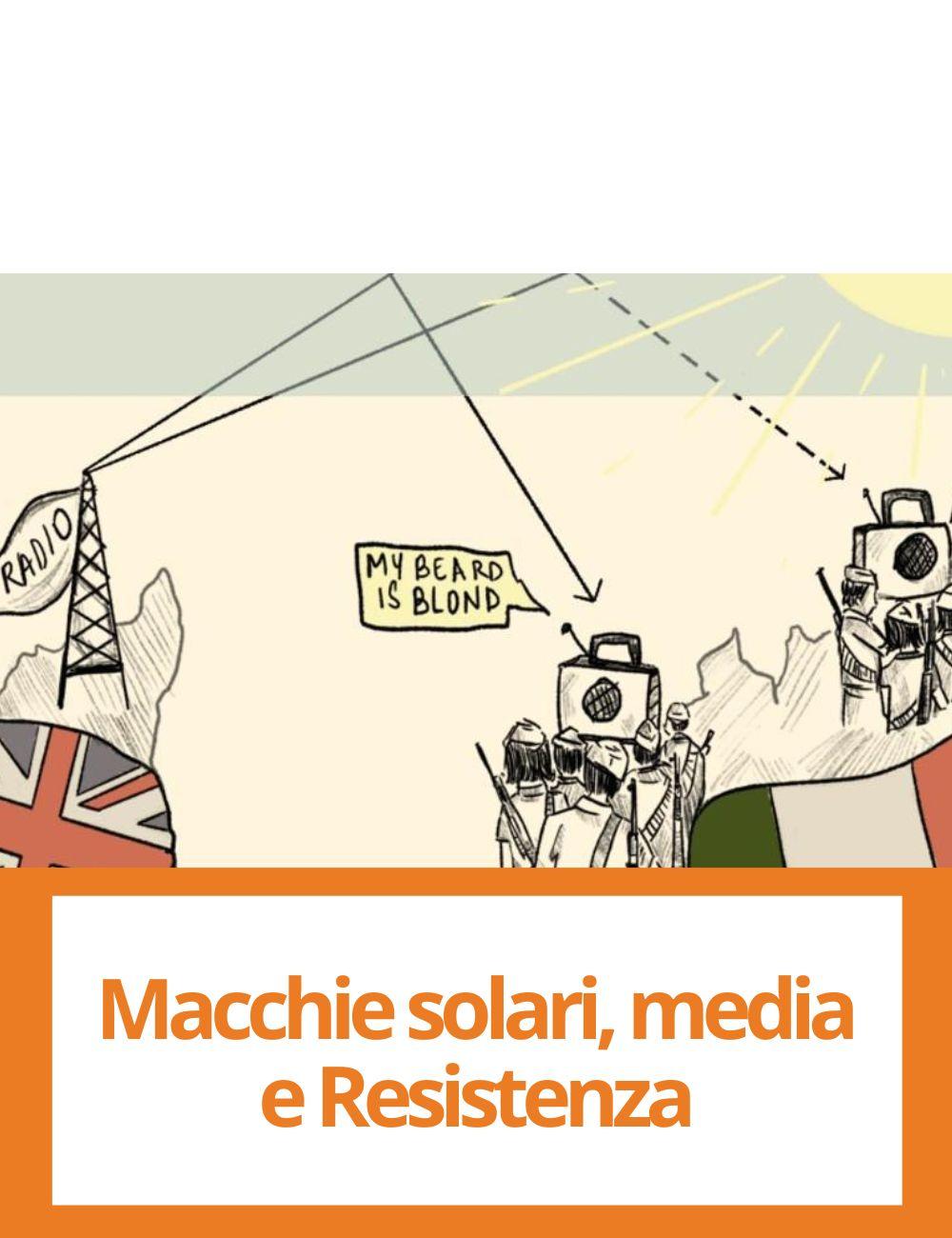 Immagine con link ad articoli su temi simili. L'illustrazione della relazione tra macchie solari e la radio rimanda all'articolo intitolato: Le macchie solari ci aiutano a capire il ruolo dei media nei movimenti di resistenza