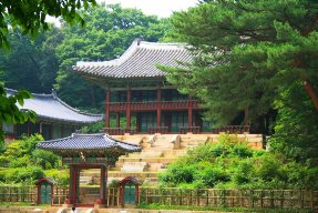Temple garden scene