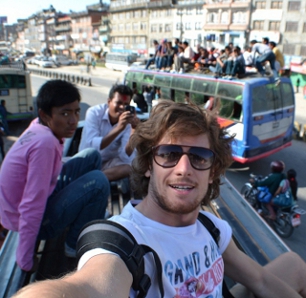 Headshot on a bus in India