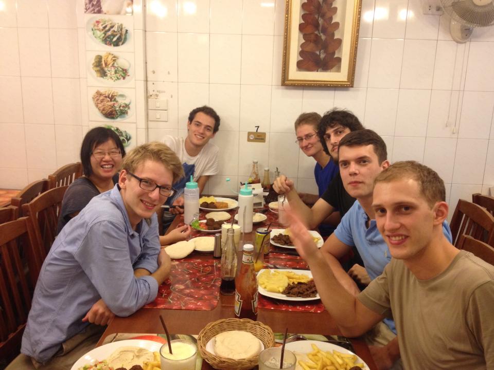 Students in restaurant