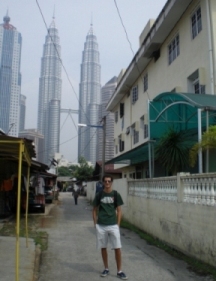 Emanuele in front of the Petronas Twin Towers