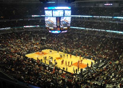 Crowded basketball stadium
