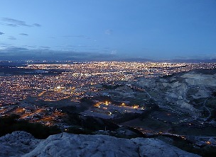 Night city aerial view