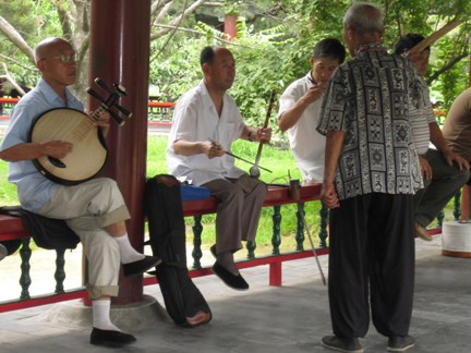 Musicians in park