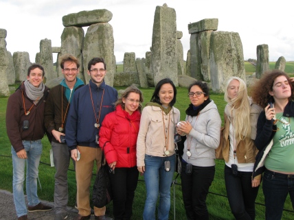 Students in front of Stonehenge