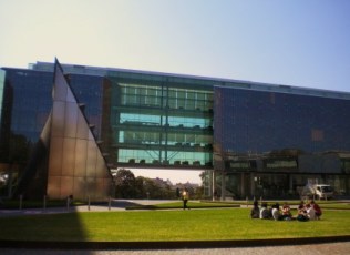 New building and students at University of Sydney