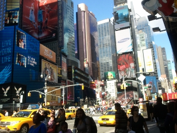 Times Square with traffic