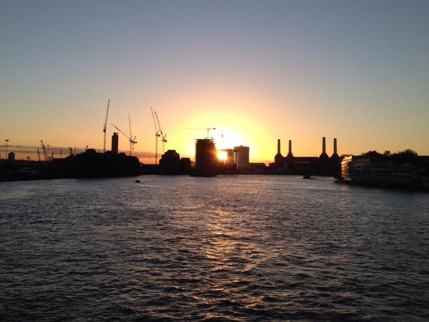 Sunset over water