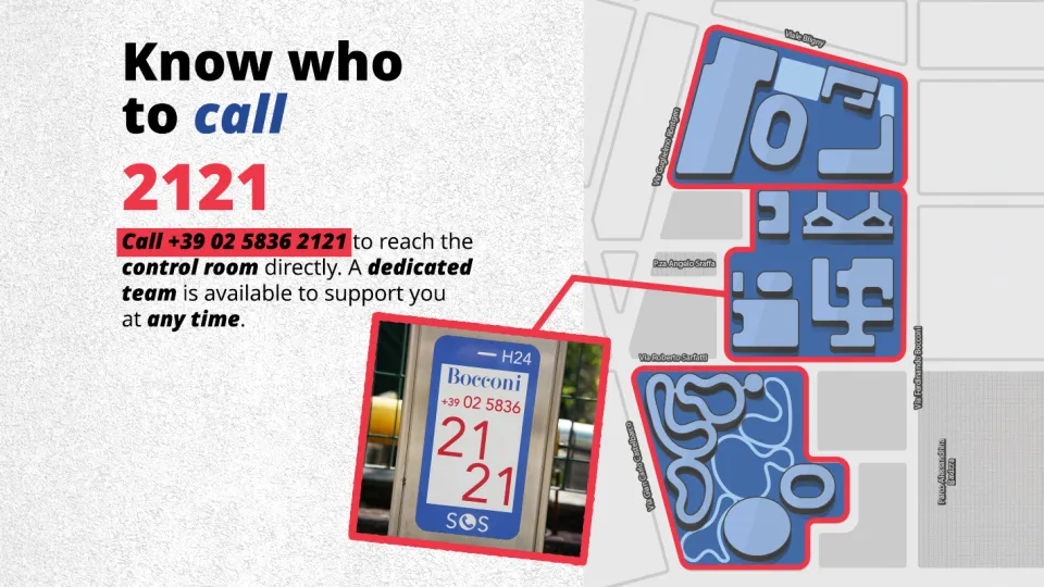 Know who to call 2121 Call +39 5836 2121 to reach the control room directly. A dedicated team is available to support you at any time.