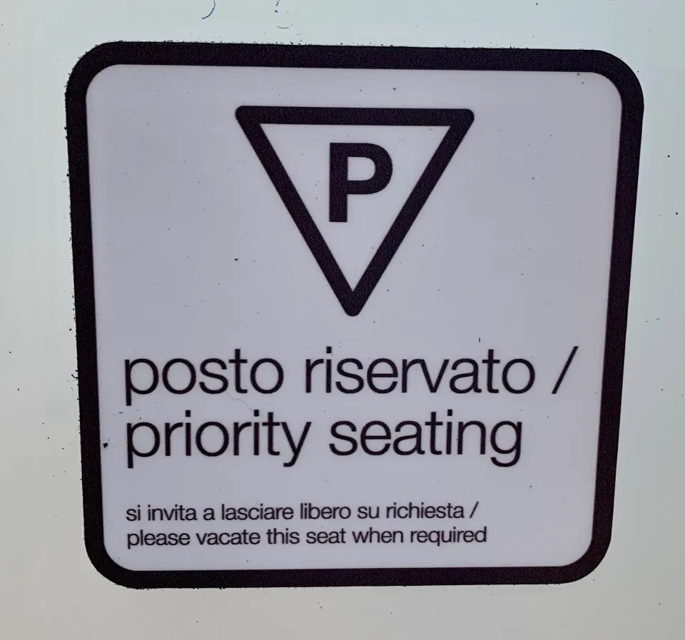 image of the sticker identifying priority seats