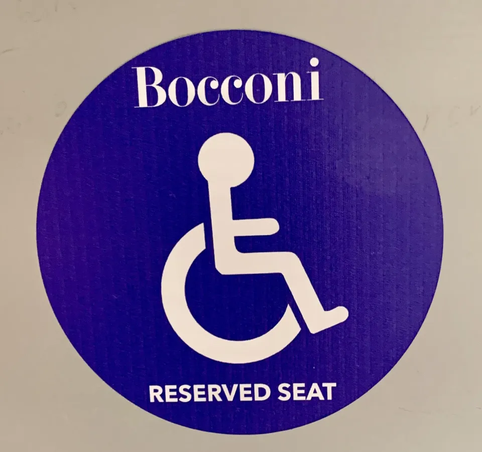 image of the sticker identifying reserved seats