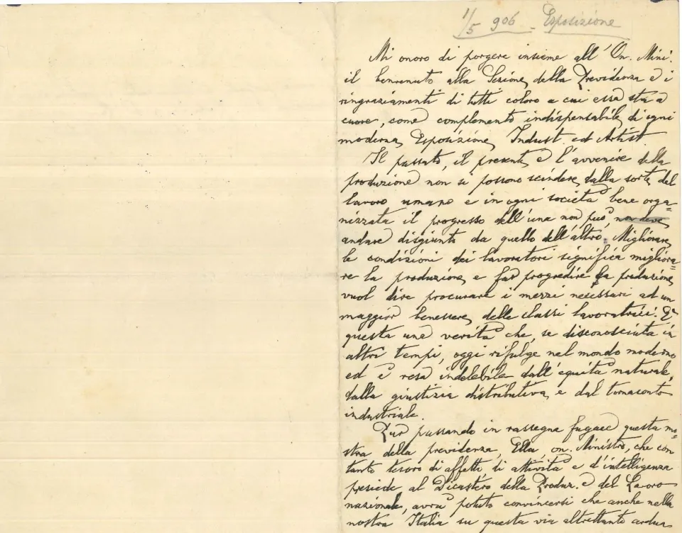 Manuscript of the speech by Ugo Pisa