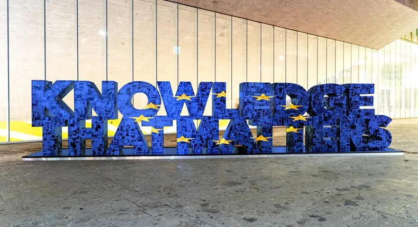 Knowledge that Matters installation in blue