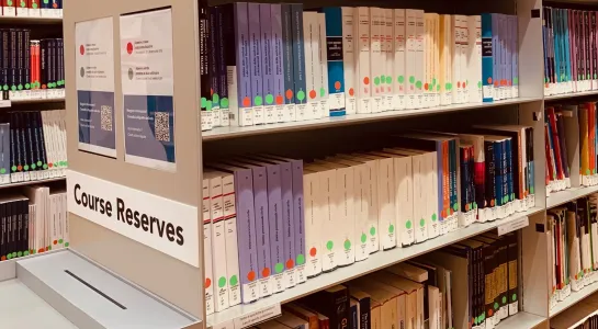 Textbooks shelf